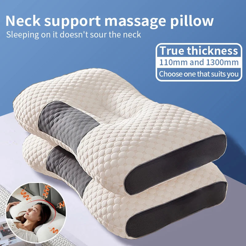 New Neck Pillow Help Sleep And Protect The Neck Cervical Orthopedic Household Soybean Fiber Massage SPA Pillow For Sleeping